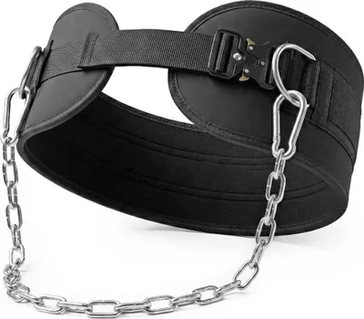 Produktbild von Gewichthebergürtel mit Kette, Fitness Gürtel Bauch, Bodybuilding-gürtel Damen Herren Schwarz