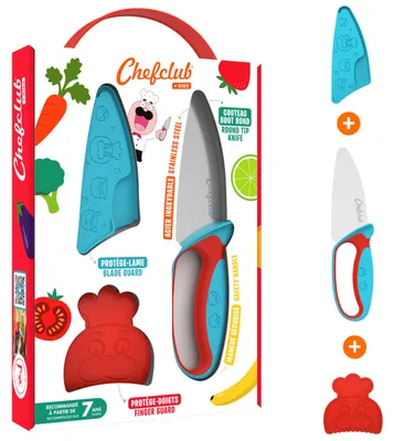 Produktbild von Chefclub Kids - Kindermesser Set - Fingerschutz - Edelstahl - Ab 7 Jahren