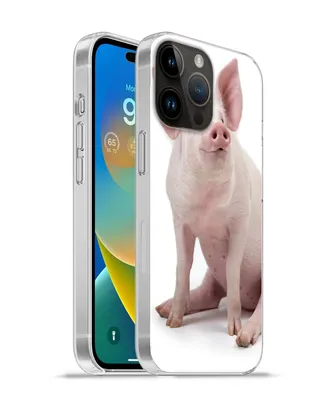 Produktbild von MuchoWow® Handyhülle Schutzhülle Hülle für Apple iPhone 14 Pro - Softcase Schwein - Bauernhoftiere - Weiß Silikon Softcase Handy Hülle - Umschlag
