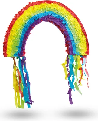Produktbild von Regenbogen Pinata bunt 58 x37cm Kinder Partyspiel Schlag-Pinata Kindergeburtstag