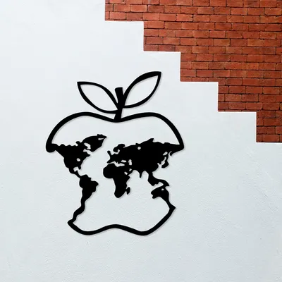 Immagine prodotto di Wallity, World- TNL1772, Nero, Altre decorazioni per la casa, 49 x 58 cm, 100% metallo (Spessore: 1