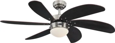 Produktbild von Deckenventilator Turbo Swirl Chrom 105 cm mit Beleuchtung und Zugketten