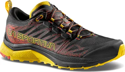 La Sportiva Jackal II Gtx Trailrunning-Schuh in Schwarz und Gelb mit Schnürung und griffiger Sohle.