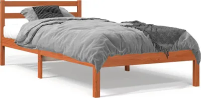 Produktbild von vidaXL Massivholzbett ohne Matratze Wachsbraun 90x200 Kiefernholz