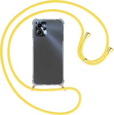 Produktbild von Handykette Backcover-Schutzhülle mit Band (Metall goldfarben) für Motorola Moto G13, Moto G23 (6.5'') - gelb