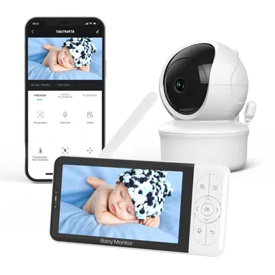 Immagine prodotto di Youha baby monitor - Baby monitor con telecamera, display a colori e app - Design moderno, immagini a colori nitide e suono chiaro - Compatibile con più telecamere
