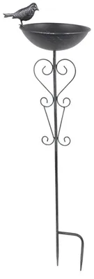 Produktbild von Metall Gartenstecker Vogeltränke Vogelbad Wasserstelle Futterschale Gartendeko