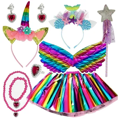 Produktbild von Stator Einhorn Kostüm Set mit Rock, Flügel und Schmuck