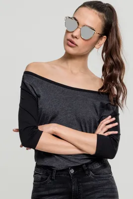 Obrázok produktu pre Urban Classics Dámske tričko 3/4 Contrast Raglan Tee Charcoal/Black-S