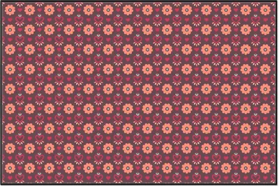 Produktbild von Wallario Wandbild Muster mit Blumen und Herzen, Größe: 61 x 91,50 cm, Poster mit schwarzem Aluminiumrahmen