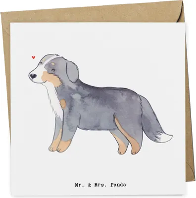 Produktbild von Mr. & Mrs. Panda Glückwunschkarte Berner Sennenhund Lebensretter - Weiß - Geschenk, Grußkarte, doppelkarte, faltkarte, Klappkarte, anlasskarte, Dürrbächler