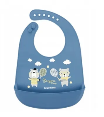 Produktbild von CANPOL Silikonlätzchen mit Tasche BONJOUR PARIS 1 Stück