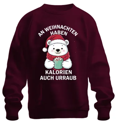 Zdjęcie produktu dla Calories Have Holiday Christmas Polar Bear Cocoa Sweet Gift Uni  Bluza rozpinana, bordowy, XL