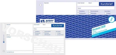 Image de 10x AVERY Zweckform 1020 livret de formulaires "Lettre courte" 1/3 A4 100 feuilles