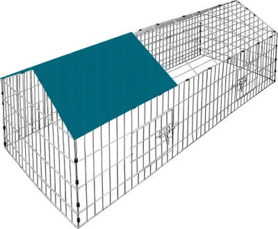 Produktbild von CADOCA® Freilaufgehege 180x75x75cm Sonnenschutz Auslauf Garten Kaninchenstall Hasenstall Kleintierauslauf Dachstoff Grün