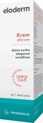 Krem aktywny Eloderm 75ml skóra sucha atopowa wrażliwa EKTOINA omega 3 6 9