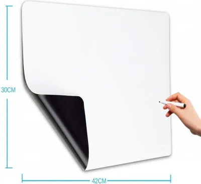 Produktbild von Magnetisches Whiteboard, Kühlschrank-Magnettafel, A3, für Familienmenü, Wochenplaner, Einkaufsliste, Memo, Erinnerungsnotiz, Kindergraffiti, abwischbares flexibles Magnet-Whiteboard, 3 Marker, 1 Radiergummi
