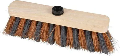 Image de Balai en bois de zébrano avec fibres de coco + PVC, 29 cm, pour l'extérieur