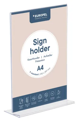 Obrázok produktu pre Europel 350052, A4, Akrylový, Priehľadná, 210 mm, 80 mm, 297 mm