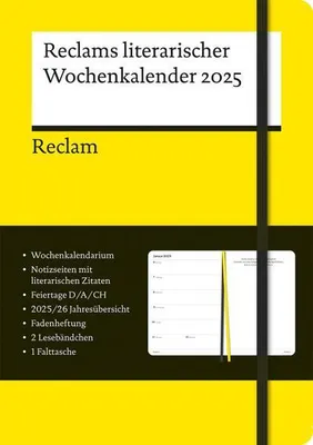 Obrázok produktu pre Reclam, literárny týždenný kalendár 2025. Knihový kalendár.