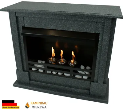 Produktbild von Ethanol und Gelkamin Modell Emily Premium Granit Dunkel incl. 21 teil. Set