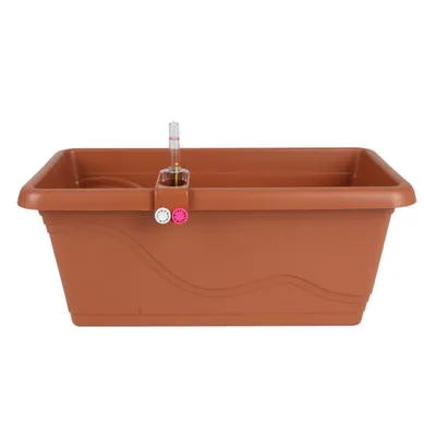 Produktbild von Blumenkasten Terrakotta 38,5cm Balkonkasten Pflanzkasten Blumentopf Bewässerung