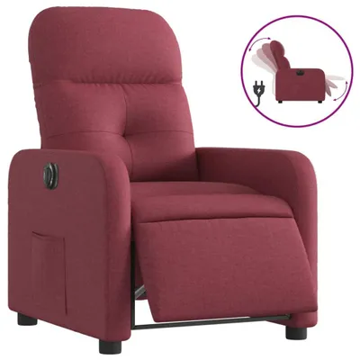 Image de vidaXL Fauteuil relax électrique vin rouge tissu