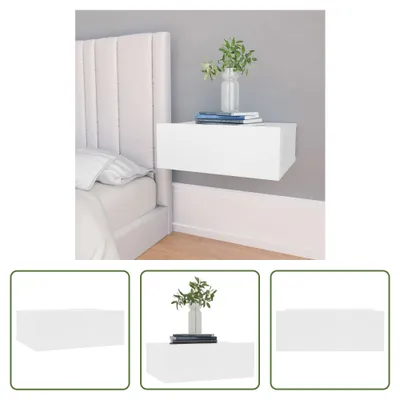 Produktbild von The Living Store Hängender Nachttisch Weiß 40x30x15 cm Holzwerkstoff