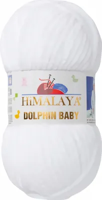 Produktbild von Strickfein Himalaya Dolphin Baby super Bulky Chenille Garn Wolle strickgarn 100 gr 80301 - Weiss