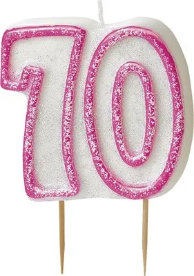 Produktbild von 70. Geburtstag Glitzer Kerzen Pick Pink