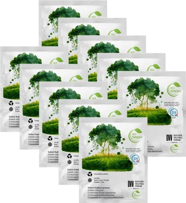 Produktbild von IEA Green Sofort Kaltkompresse - 10er Box - Kühlkompresse für Sport, Schule & Freizeit