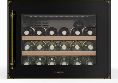 Produktbild von Klarstein Vinsider Victoria 28 Weinkühlschrank – 28 Flaschen, 1 Zone, 5–20°C, Touch-Bedienung, LED, Vibrations- & UV-Schutz, leise, einbaufertig, schwarz