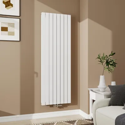 Produktbild von Acezanble Paneelheizkörper Design Flach Heizkörper Vertikal 1800x602 mm 2311W Doppellagig Weiß Mittelanschluss Badheizkörper