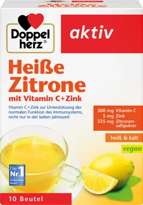 Produktbild von Doppelherz | Heiße Zitrone mit Vitamin C + Zink | 10 Beutel