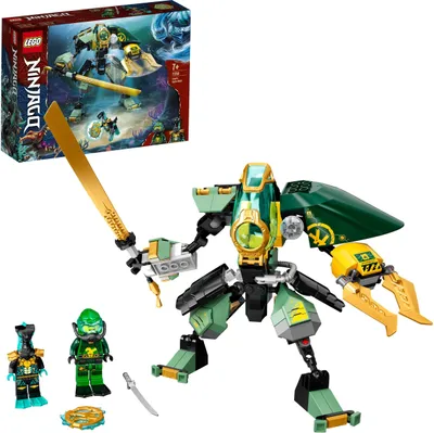 Produktbild von LEGO 71750 NINJAGO Lloyds Hydro-Mech, Unterwasser Set, Spielzeug für Jungen und Mädchen ab 7 Jahre mit 2 Ninja Mini-Figuren