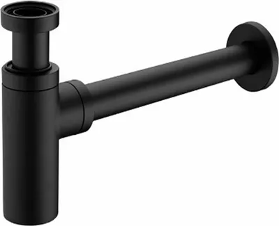 Produktbild von Siphon Schwarz Sifon Ablaufgarnitur mit Geruchsschutz Waschbecken Waschtisch Abfluss Syphon Messing