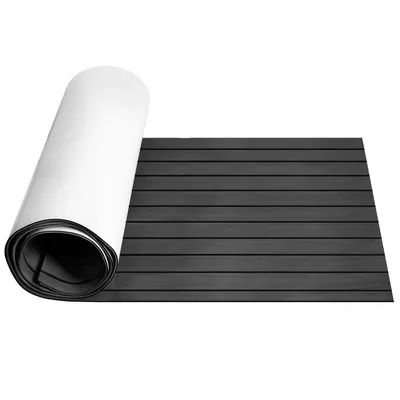 Zdjęcie produktu dla Mata podłogowa Jopassy z drewna tekowego do podłóg morskich z pianki eva, antypoślizgowa, do podłóg jachtowych, 1szt 240x90cm pasek (ciemnoszary)