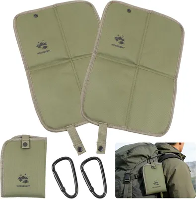 Produktbild von Outdoor Sitzkissen 2 Stück, faltbar, wasserdicht thermisch, grün, für Camping