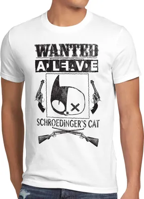 Produktbild von style3 Wanted Schroedinger's Katze Herren T-Shirt sheldon, Größe:4XL, Farbe:Weiß