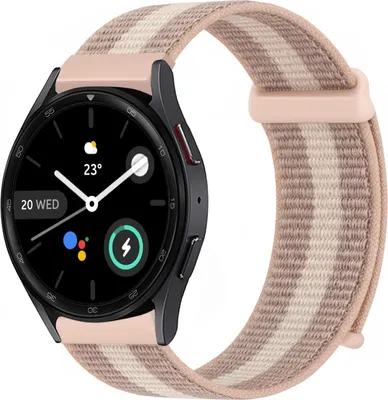 Produktbild von Smartwatch Armband für Samsung Galaxy Watch5 Pro 45mm Nylon Textil Band Ersatzband Wechselband Klettverschluss flexibel atmungsaktiv Rosa