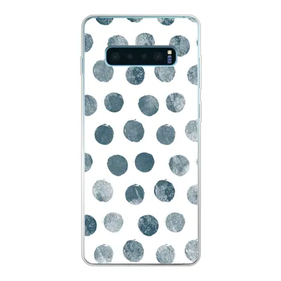 Produktbild von MuchoWow® Handyhülle Schutzhülle Hülle für Samsung Galaxy S10 Lite Polka dots - Grau - Weiß Silikon Softcase Handy Hülle - Schutz
