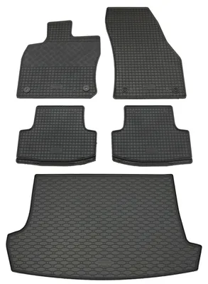 Rigum Gummi Fußmatten + Kofferraumwanne im Set für VW T-Roc, schwarz
