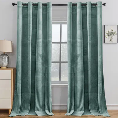 Immagine prodotto di Solidchoice - Set di 2 tende in velluto - Tende oscuranti termiche per soggiorno e camera da letto