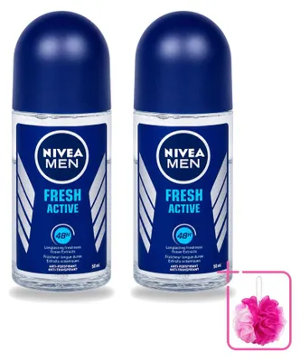 Immagine prodotto di 2 deodoranti roll-on NIVEA MEN Fresh Active, 50 ml - confezione risparmio - 2 pezzi
