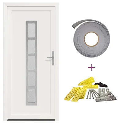 Image de vidaXL Porte avant blanche 98 x 200 cm PVC