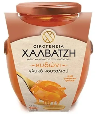 Produktbild von Halvatzis Makedoniki Quitte in Sirup 500 g – Traditionelle griechische Fruchtkonfitüre
