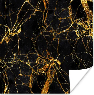 Produktbild von MuchoWow® Poster Gold - Marmor - Glitzer - Luxus 50x50 cm - Wohnzimmerdekoration