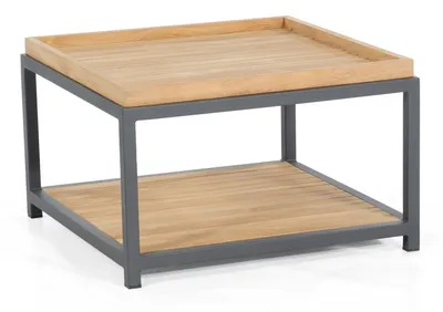 Produktbild von Lounge-Tisch Squarre 72x72x45 cm mit Teakholzplatte