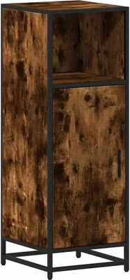 Image de vidaXL Armoire de salle de bain chêne fumé 35x37,5x100 cm Bois composite
