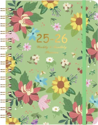 Produktbild von Kalender 2025, A5-Wochenübersicht, Januar 2025 – Dezember 2025, Spiralbindung, eleganter Hardcover-Einband, 21,5 x 15,5 cm